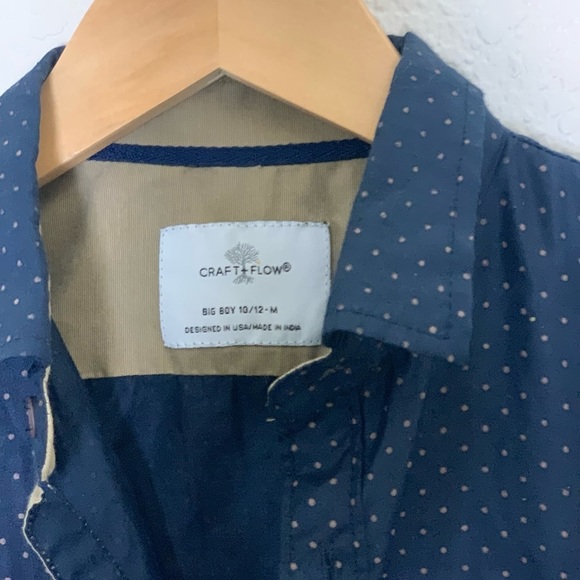 Craft+Flow | Blue slim cotton short sleeve button down shirt size 10/12 … - Picture 2 of 8